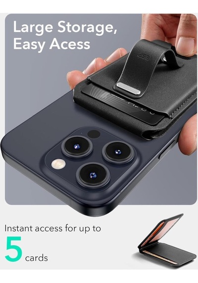 Esr Standlı Magsafe Cüzdan Halolock Wallet - Siyah Siyah