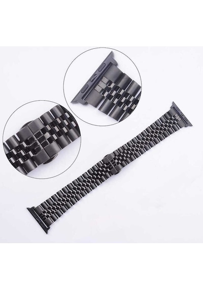 Watch 42mm Uyumlu Krd-36 Metal Prl Kordon Gümüş-siyah