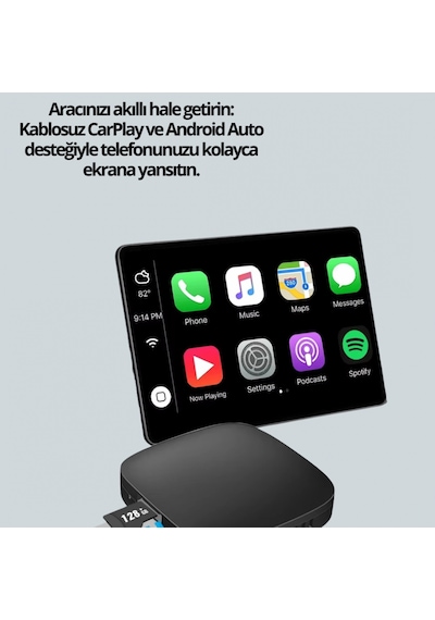 Kablosuz Android Auto Adaptörü Çift Bant Wifi Bluetooth 5.0 Bağlantı Cihazı
