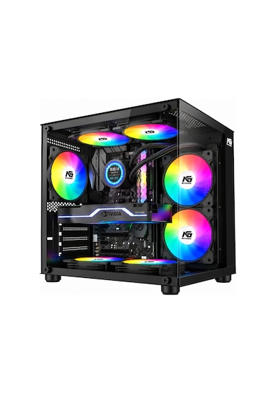 Orion Cube 3x Tuştan Değişen Rgb Fanlı M-atx Boş Bilgisayar Kasası Siyah