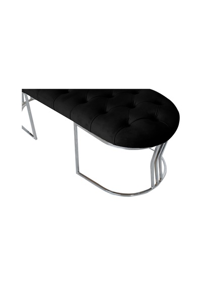 VİEGO SILVER SİYAH -Kapitoneli Model Puf&Bench&Koltuk-Oturak-Uzun Makyaj Puff-Yatak Odası Ucu&Önü