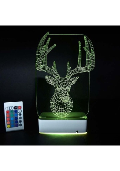 Özel Tasarım Geyik 3D Led Lamba