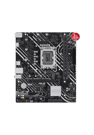 Asus Prıme H610m-k D4 Argb Ddr4 3200mhz 1xhdmı 1xm.2 Usb 3.2 Matx 1700p 12. / 13. Ve 14. Nesil İşle