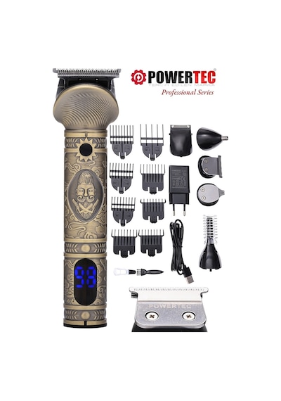 Powertec TR-1000 Tıraş Makinesi 6in1 Saç Sakal Vücut Kulak Burun Erkek Bakım Kiti