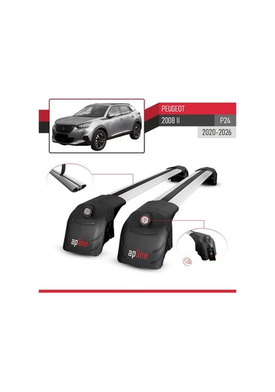 Apline Peugeot 2008 Iı P24 2020 Ve Sonrası İle Uyumlu Ace-2 Ara Atkı Tavan Barı Gri 2 Adet