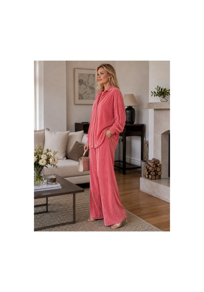 Verymoda Piliseli Pantolon Fuşya