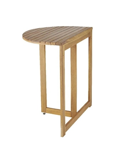 Virginia Yarı Katlanır Masa 70 Cm Balkon Masası Bahçe Masası Ahşap