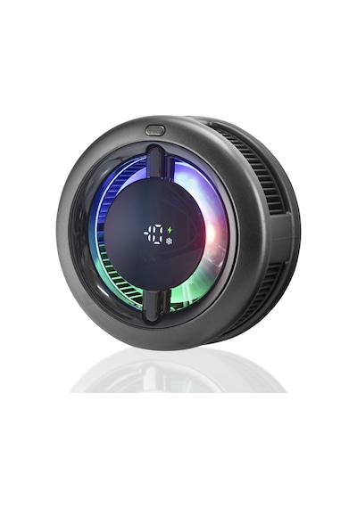 Manyetik Telefon Soğutucu Fan Rgb Dijital Ekranlı - Siyah Cx19