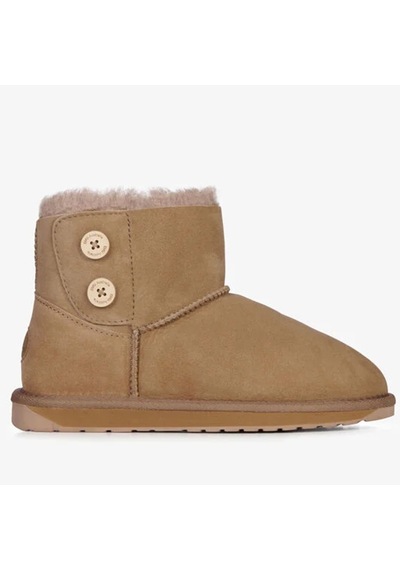 Emu Australia Leather Piction Boot Kadın Koyun Derisi Koyun Kürkü Bot Bej Camel
