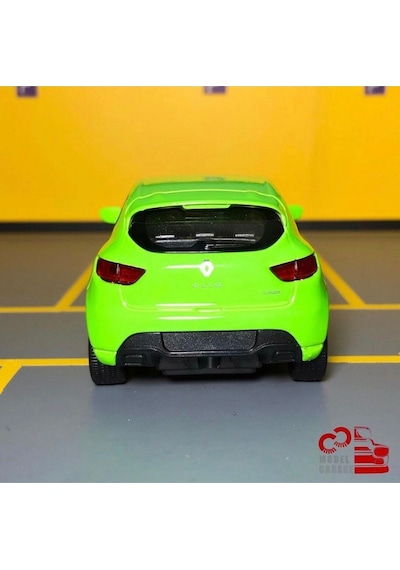 Renault Clio Rs 1/36 Ölçek Çek Bırak Diecast Yeşil Metal Model Araba Oyuncak
