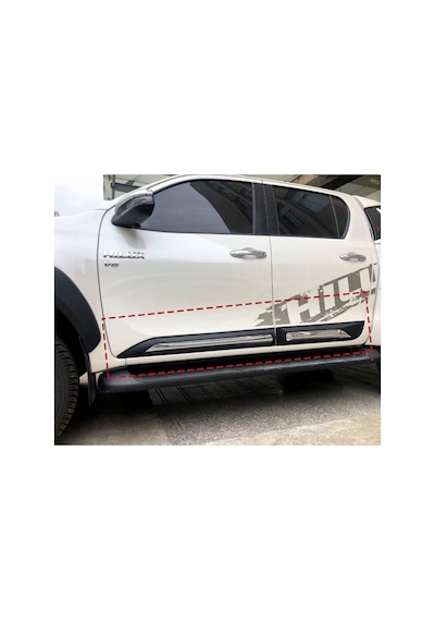Toyota Hilux 2015+ Slim Kapı Gövde Koruma Kaplaması Krom Detaylı İthal Ürün