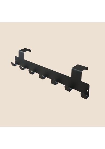 Living 7'li Kapı Arkası Askı - Siyah - 40x8x8 Cm Çok Renkli
