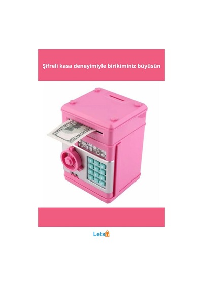 Şifreli Atm Kumbara Işıklı Sesli Uyarı Geniş Hazne 4 Haneli Şifreli Kasa TEK EBAT