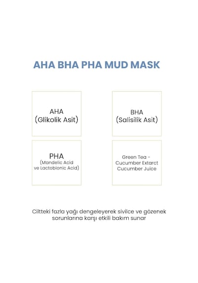 Sıfır Gözenek Siyah Nokta Mavi Kil Maskesi Aha + Bha+pha 100 Ml