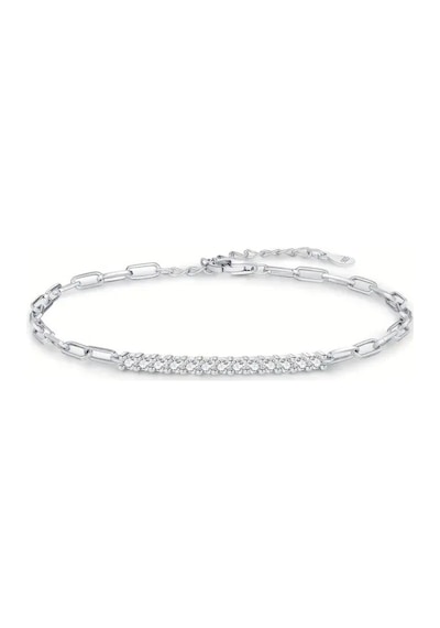 0.30 Karat Moissanite Taşlı Suyolu Kadın Gümüş Bileklik Gümüş