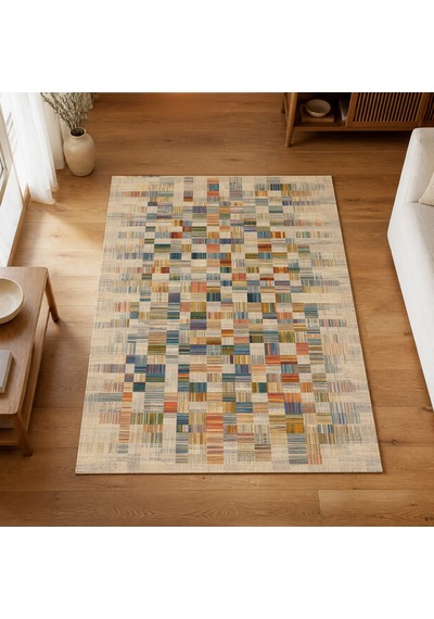 Kartela Halı Lina Halı Kaymaz Taban Makinede Yıkanabilir Halı - 100 X 150 Cm Çok Renkli