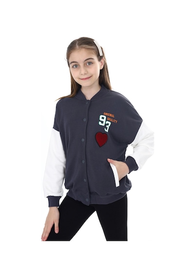 Toontoy Kız Çocuk Baskılı Kolej Hırka Füme