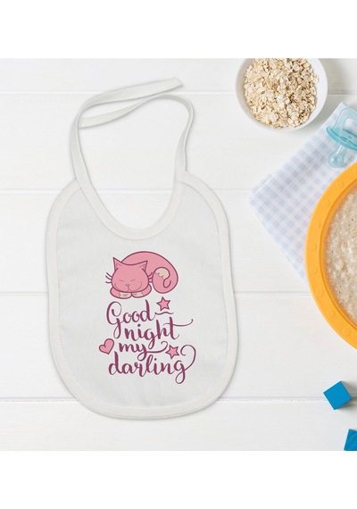BK Kids Good Night My Darling Tasarımlı Bebek Mama Önlüğü - Model