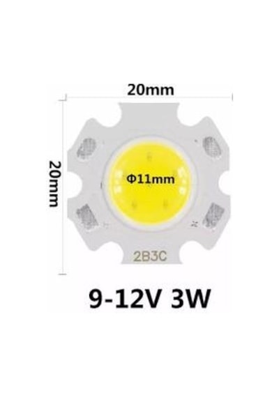 5 Adet 3w Cob Power Led Çip Ray Spot Ledi 3 Watt 9-12v Beyaz Renk 5 Adet 3w Cob Power Led Çip Ray Spot Ledi 3 Watt 9-12v Beyaz Renk