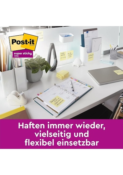 Super Sticky Notes Kanarya Sarısı, 6 Bloklu Paket, Blok Başına 90 Yaprak, 76 Mm X 76 Mm, Renk: