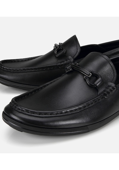 Hotiç Erkek Deri Siyah Yumuşak Dokulu Tokalı Günlük Loafer