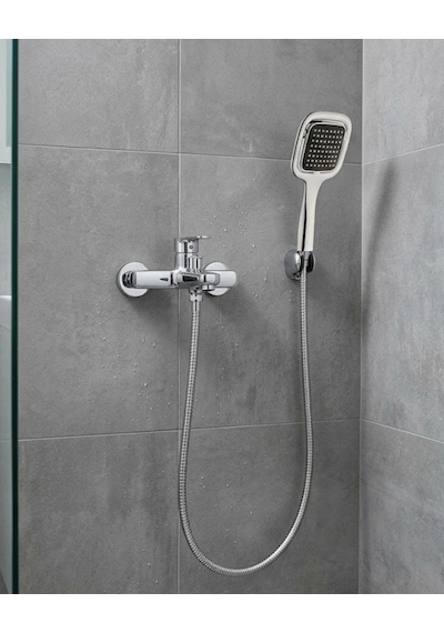Hubrendy Tekno Siyah Duş Seti El Duşu Başlığı Spiral Hortum Dayanıklı Banyo Duş Aksesuarı Diğer