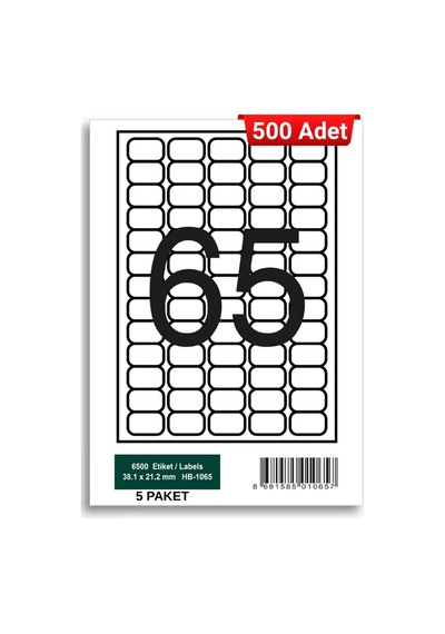Herboy Hb-1065 38,1 X 21,2 Mm A4 Laser Etiket 500 Adet
