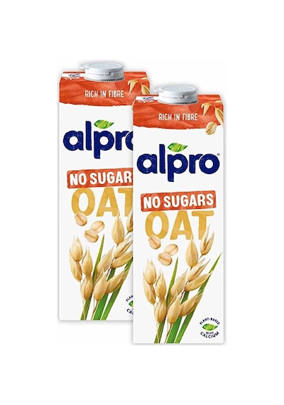 Alpro Şekersiz Yulaf Sütü 2x1 L Vegan Laktozsuz Bitkisel Bazlı