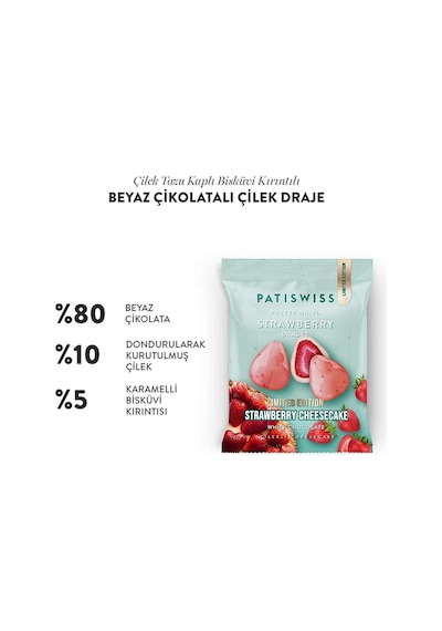 Beyaz Çikolatalı Çilekli Cheesecake Çilek Draje, 50g X 3 Adet 35003659-set3