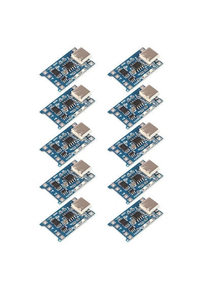 Tp4056 Type-c 3.7v 18650 Korumalı Lityum Pil Şarj Modülü - 10 Adet