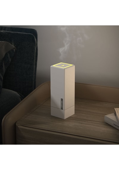 Lenyes Lhu02 Küp Tipi Rgb Atmosfer Işıklı Nano Sprey Sessiz Hava Nemlendirici Beyaz
