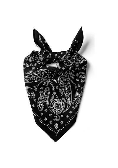 Efsun Desen 60x60 Cm Viskon Modal Erkek Bandana/fular Siyah