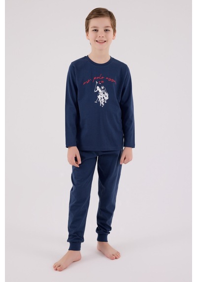 U.S. Polo Assn. U.s. Polo Assn Erkek Çocuk Mavi Pijama Takımı Us2233-c-v1