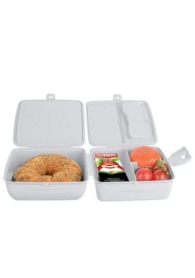 Vera 4 Bölmeli Çatal Kaşıklı Beslenme Kabı - 1300 Ml Beyaz