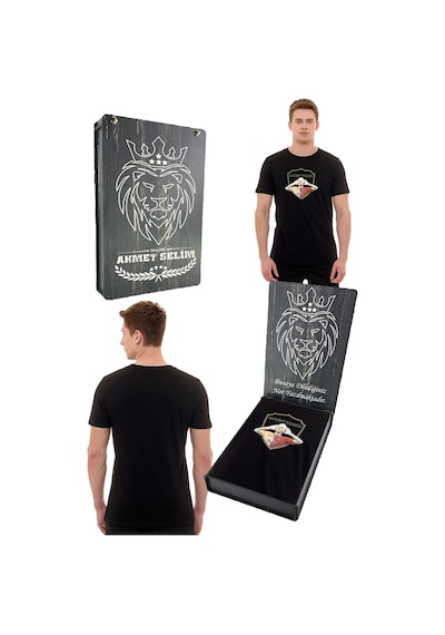 Galatasaray Siyah Gs İcardi T-shirt Kişiye Özel Kutulu 001