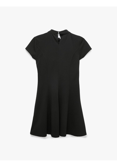 Koton Krep Scuba Slim Fit A Kesim Dik Yaka Dantel Detaylı Kısa Kollu Mini Elbise Siyah 7wak80061ek Koton Krep Scuba Slim Fit A Kesim Dik Yaka Dantel Detaylı Kısa Kollu Mini Elbise Siyah 7wak80061ek