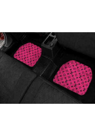 Pembe Lv Desenli Dekor Paspas A Kalite Baskılı Oto Halı Paspas Takımı 4 Takım Ön Arka Takım
