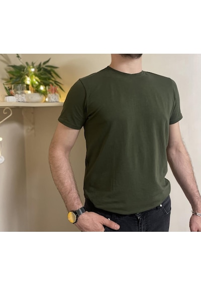 Erkek Slim Fit Dar Kesim Bisiklet Yaka Kısa Kol Pamuklu Tişört