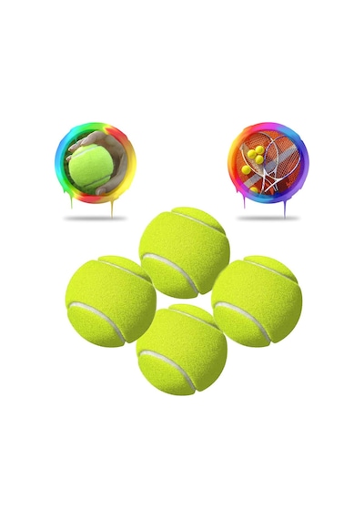 4 Adet Sarı Tenis Topu - Antrenman Tenis Topu - Masaj Topu