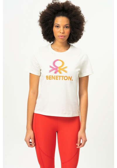 Benetton Bnt-w20393-23y Kadın T-shirt Bnt-w20393-r0152 Bej