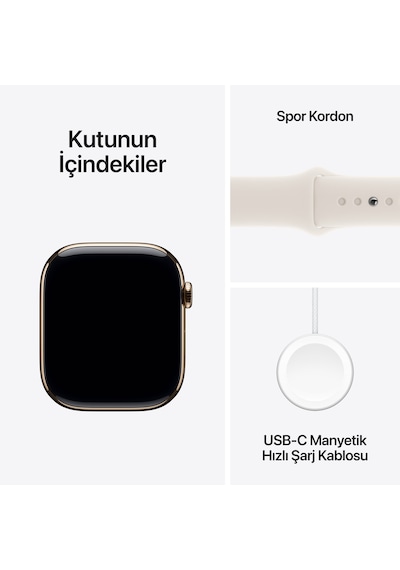 Apple Watch Series 10 GPS + Cellular 46 MM Titanyum Kasa Spor Kordon M/L Akıllı Saat (Apple Türkiye Garantili)