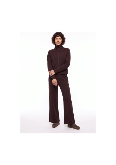 Jeep J6wl-swt7032 Kahve Kadın Dik Yaka Baskılı Relaxed Cepli Örme Sweatshirt