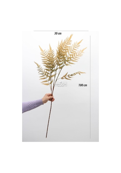 Yapay Retro Uzun Eğrelti Dalı 100 Cm Yağ Yeşili