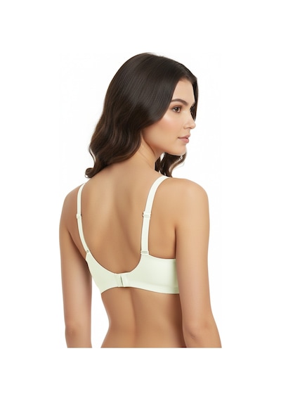 Cottonhill Seamless Bra - Slight Krem Lazer Kesim Dikişsiz Dilim Detaylı Balensiz Kadın Sütyen Krem