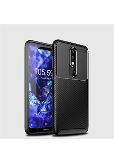 Nokia 5.1 Plus Kılıf Karbon Silikon Case