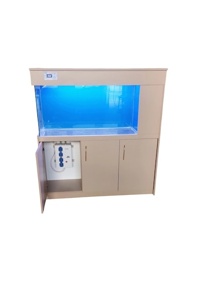 Kanki Pet 135 Cm Yandan Sumplı Cappuccino Mdf Mobilyalı Akvaryum Kumandalı Led Aydınlatmalı