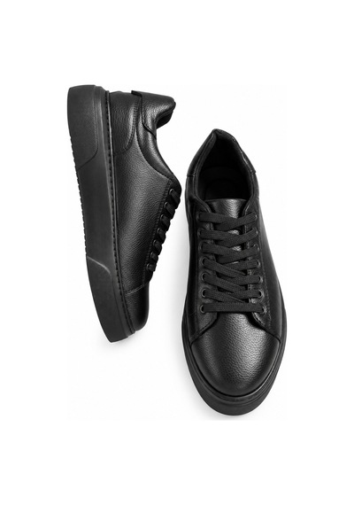 Yalçın Erkek Casual Bağcıklı Ortopedik Rahat Kaymaz Taban Sneaker Ayakkabı Siyah - 940118026 Siyah