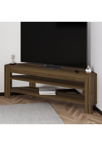 Corner TV Sehpası, 120 cm Köşe Tasarım Gri