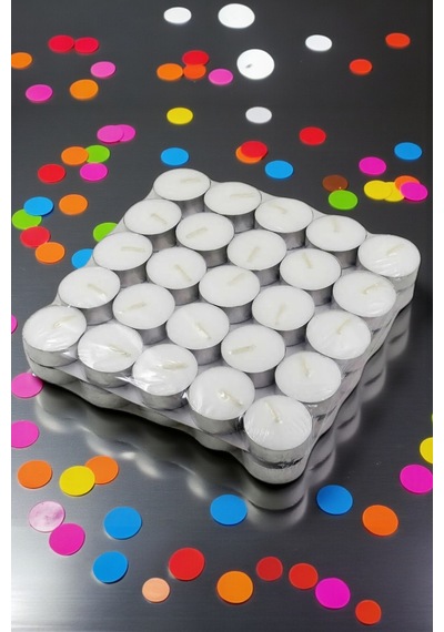 Çok Amaçlı 50 Adet Beyaz Tealight Mum Beyaz