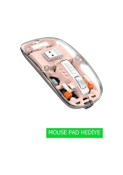 Reeder M11 Pro Max 12 İnç Uyumlu Şeffaf Tasarım Sessiz Kablosuz Mouse Diğer